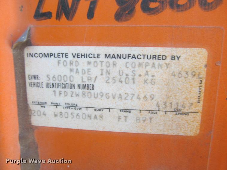 image for item K3952 1986 Ford 8000 dump truck