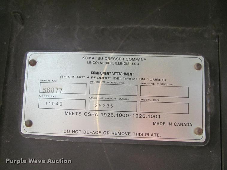 image for item K3958 1995 Komatsu WA120 wheel loader