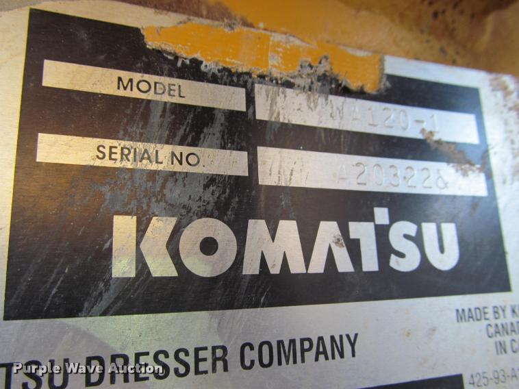 image for item K3958 1995 Komatsu WA120 wheel loader