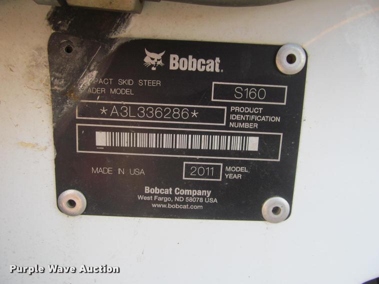 image for item K3961 2011 Bobcat S160 skid steer