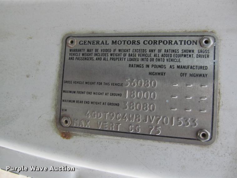 image for item K3971 1988 GMC Brigadier dump truck