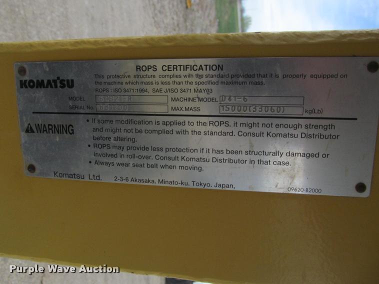 image for item K3979 2006 Komatsu D41P-6 dozer