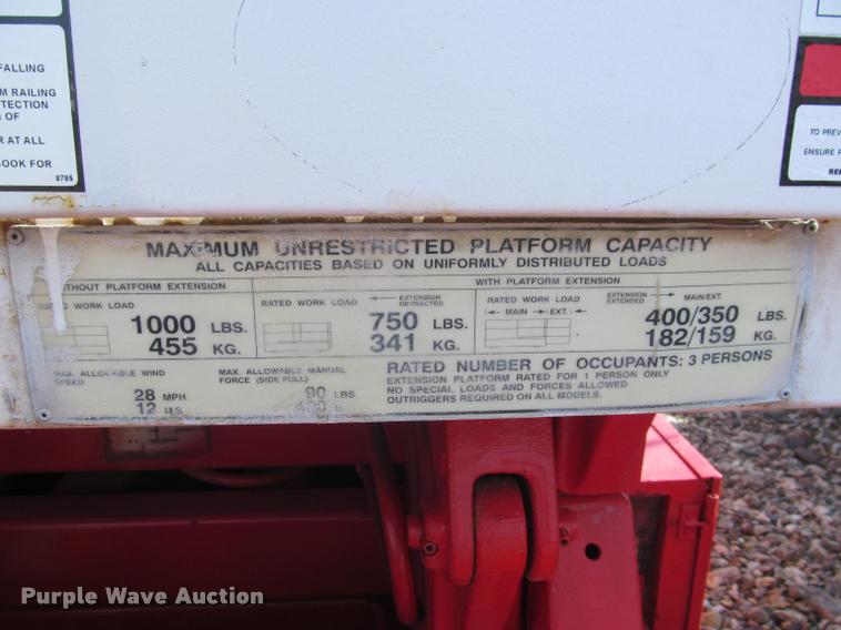 image for item K3989 1997 Snorkel SLH4084HD scissor lift