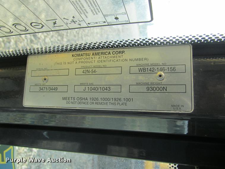 image for item K3990 2007 Komatsu WB146-5 backhoe