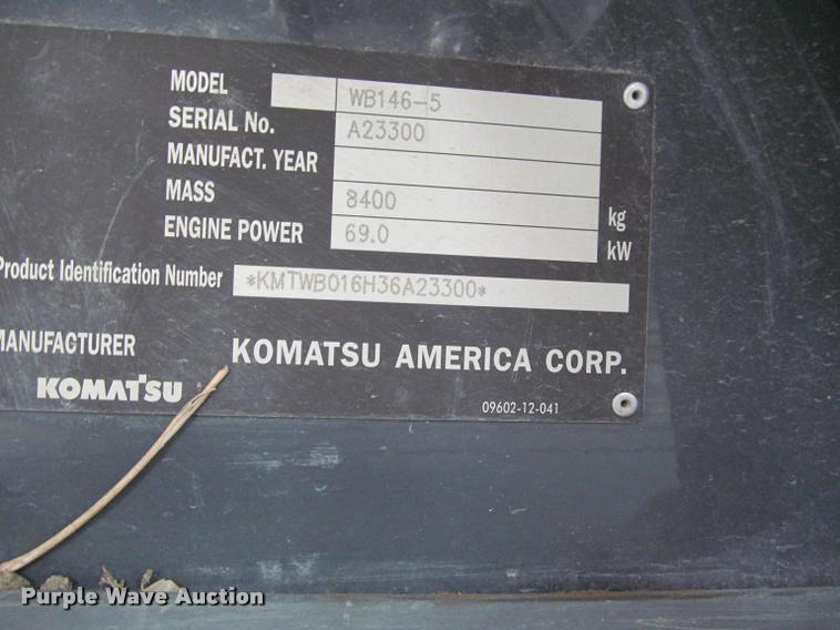 image for item K3990 2007 Komatsu WB146-5 backhoe
