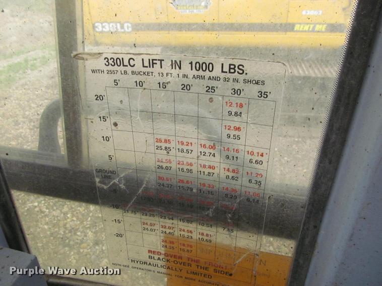 image for item K3992 1999 John Deere 330LC excavator