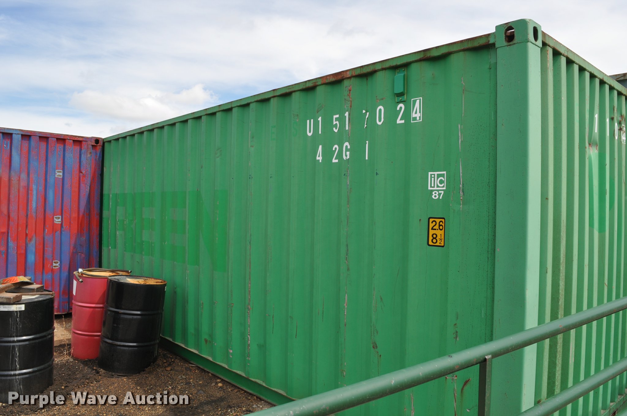 2001 Evergreen shipping container in Pierre, SD Item K3837 sold