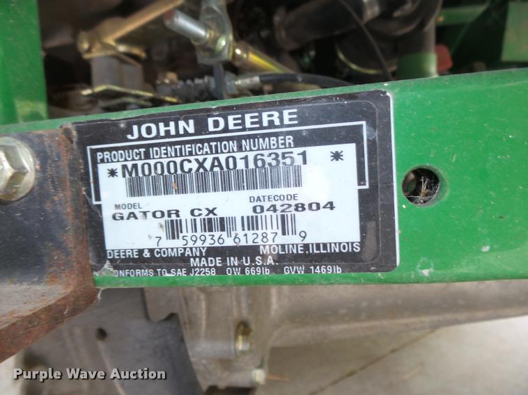 image for item AU9558 2004 John Deere Gator CX utility vehicle