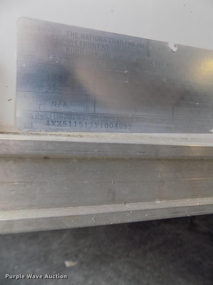 image for item DA0694 2000 Nations Trailer Inc. TNT Ignitor enclosed cargo trailer