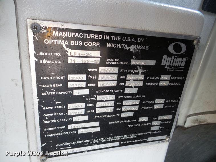 image for item DA1899 2006 Optima LFB-34 transit bus