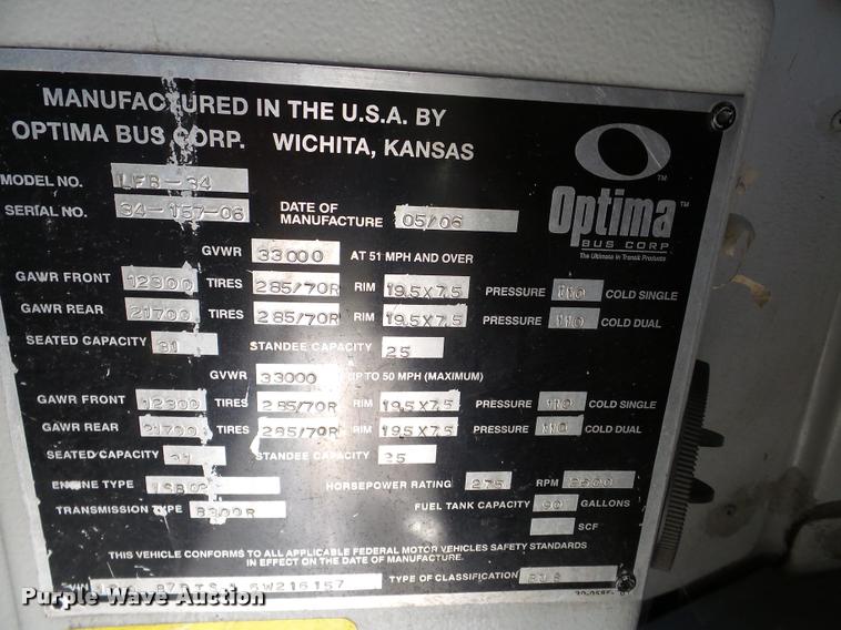 image for item DA1902 2006 Optima LFB-34 transit bus