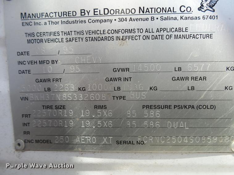 image for item DA2648 1995 Chevrolet 30 HD shuttle bus