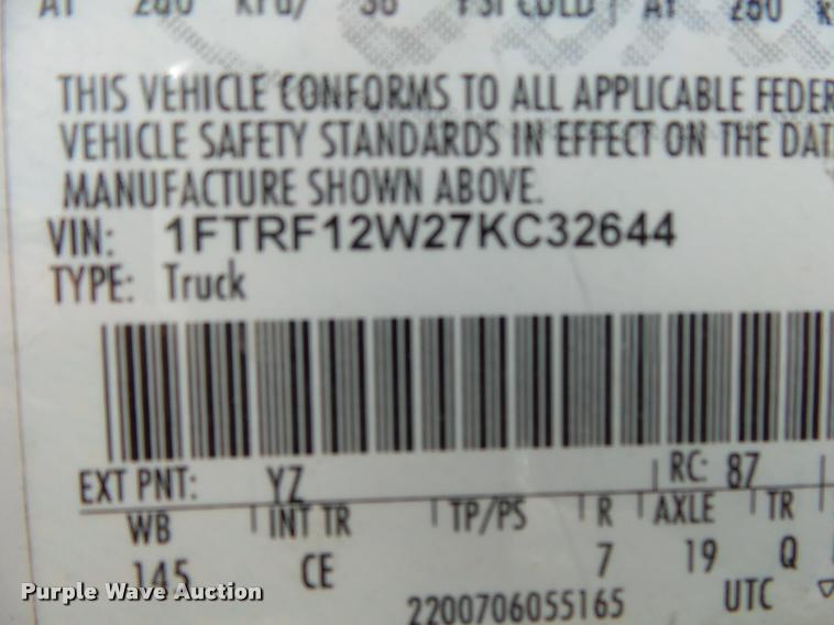 image for item DA2675 2007 Ford F150 XL SuperCab pickup truck