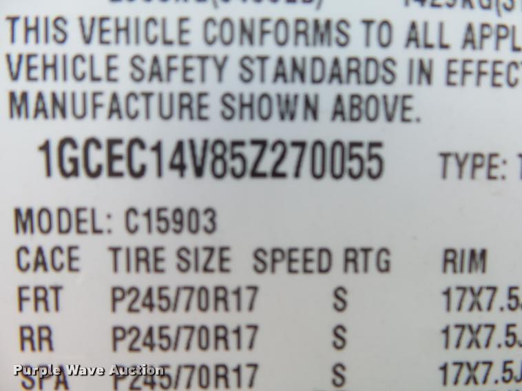 image for item DA2677 2005 Chevrolet Silverado 1500 pickup truck