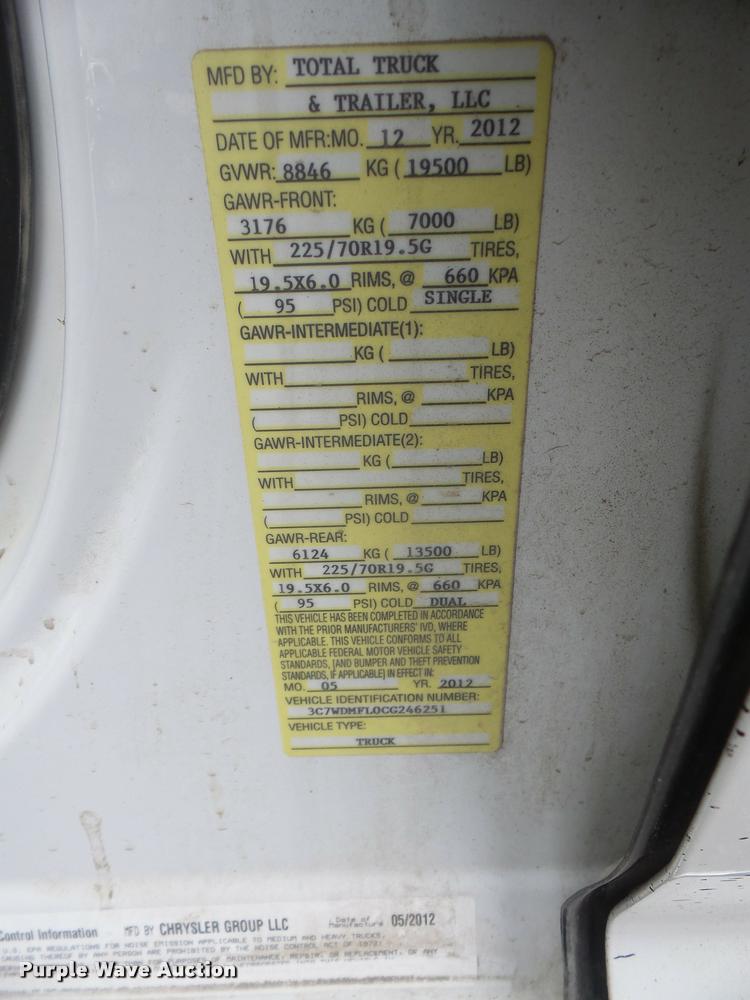 image for item DA8100 2012 Dodge Ram 5500 Crew Cab flatbed truck