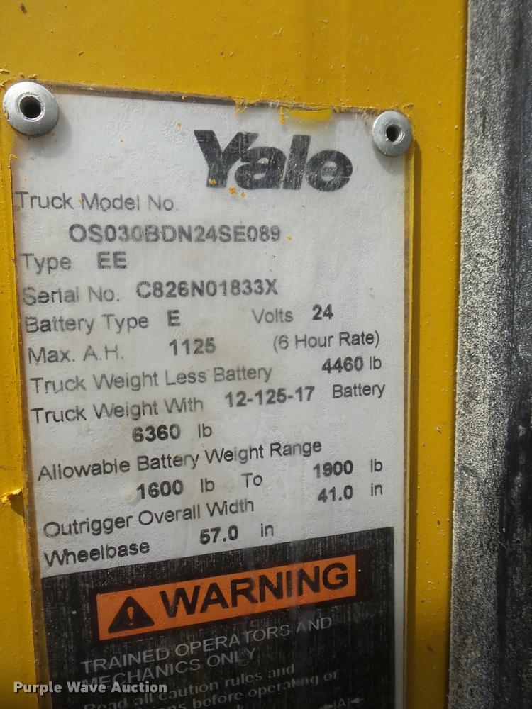 image for item DA8103 Yale C826N01833X forklift