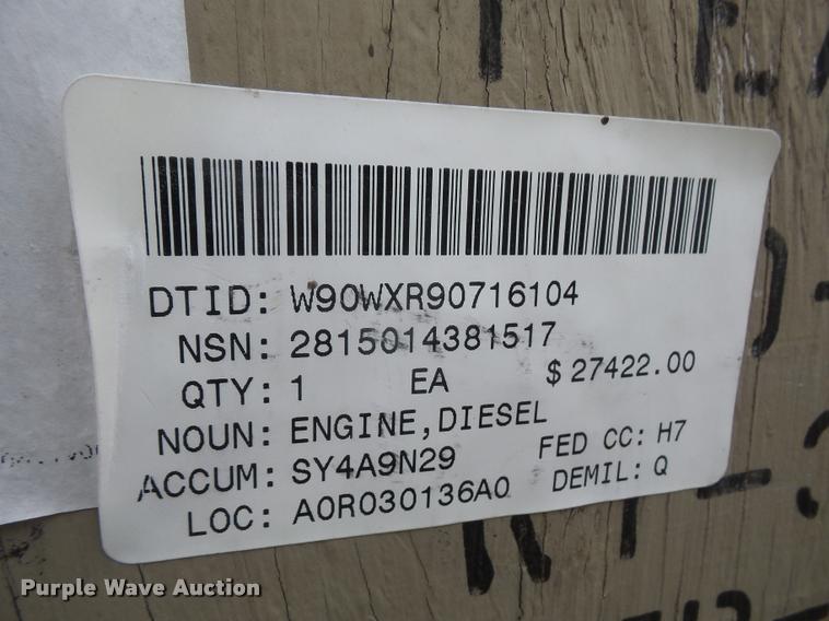 image for item DA8157 Cummins NTC-400 six cylinder turbo diesel engine