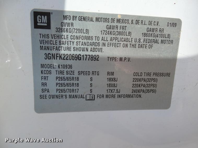 image for item DB0189 2009 Chevrolet Avalanche LT Z71 Crew Cab pickup truck