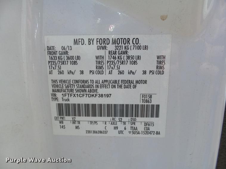 image for item DB0190 2013 Ford F150 XLT SuperCab pickup truck