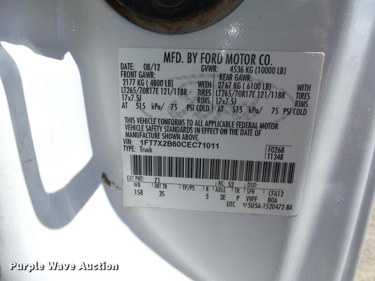 image for item DB0195 2012 Ford F250 Super Duty XLT SuperCab pickup truck