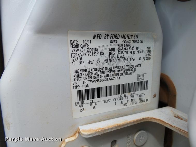 image for item DB0199 2012 Ford F250 Super Duty XL Crew Cab pickup truck