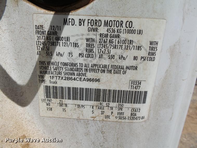 image for item DB0200 2012 Ford F250 Super Duty XLT SuperCab pickup truck