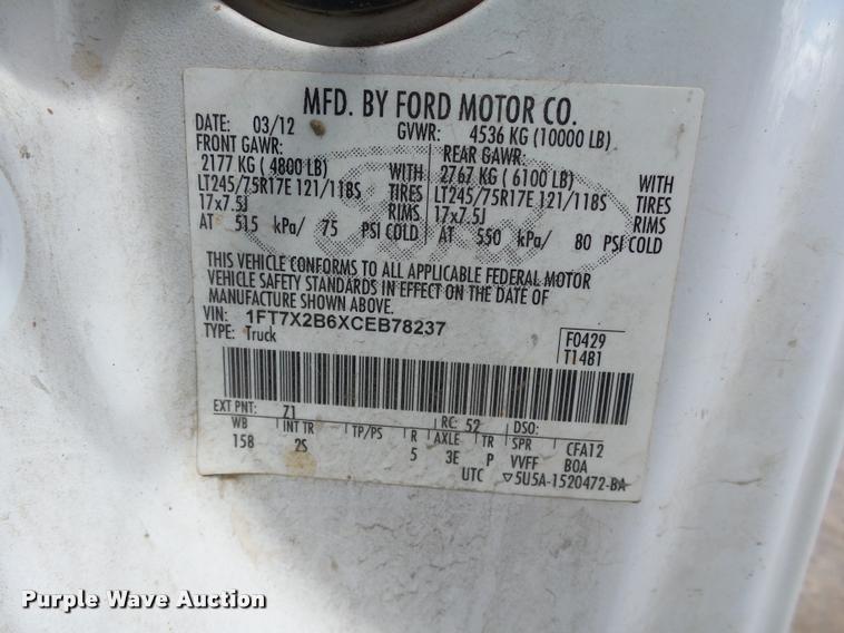 image for item DB0202 2012 Ford F250 Super Duty XLT SuperCab pickup truck