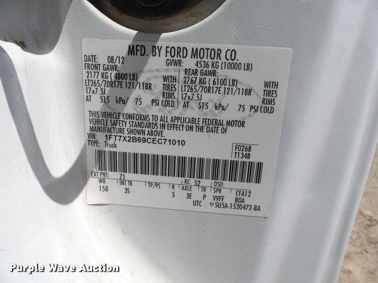 image for item DB0203 2012 Ford F250 Super Duty XLT SuperCab pickup truck
