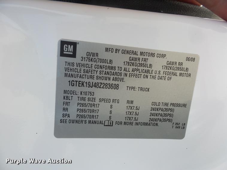 image for item DB3007 2008 GMC Sierra 1500 Ext. Cab pickup truck