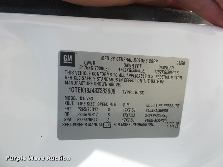 image for item DB3007 2008 GMC Sierra 1500 Ext. Cab pickup truck