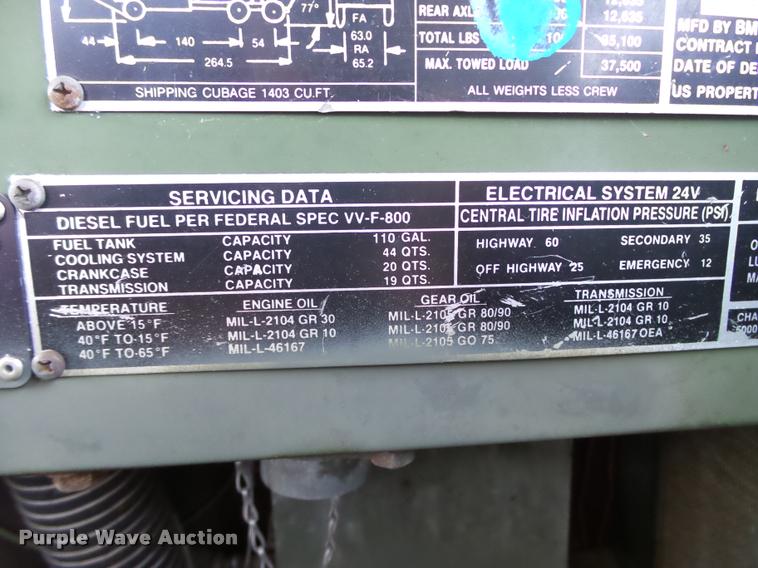 image for item DB4694 1991 BMY Harsco M931A2 semi truck