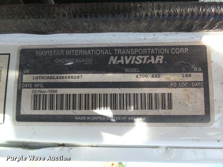 image for item DB4718 1999 International 4700 Crew Cab dump flatbed truck