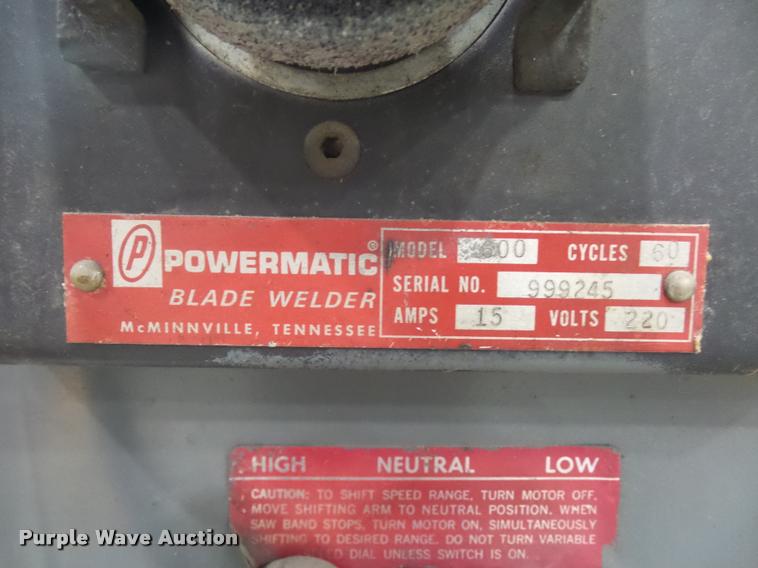 image for item DD9385 Powermatic bandsaw