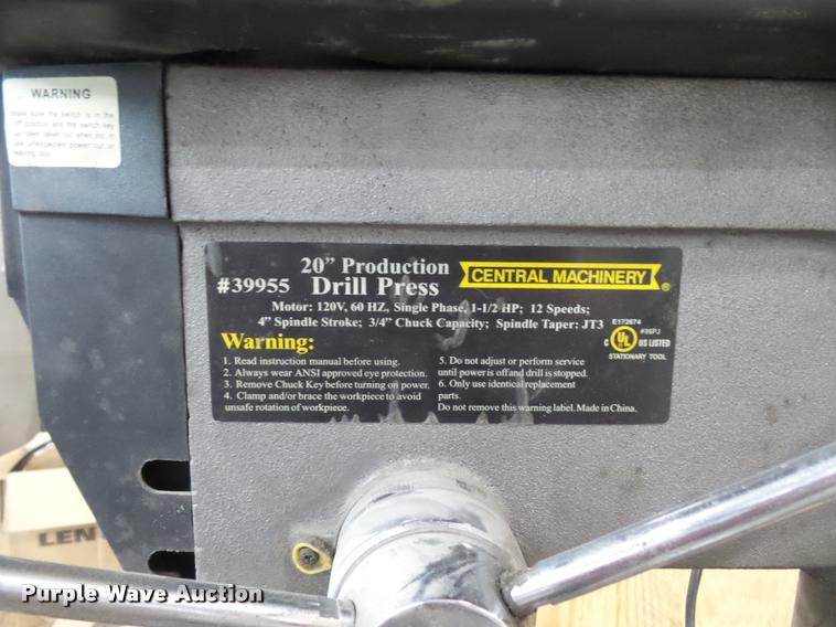 image for item DD9388 Central Machinery drill press