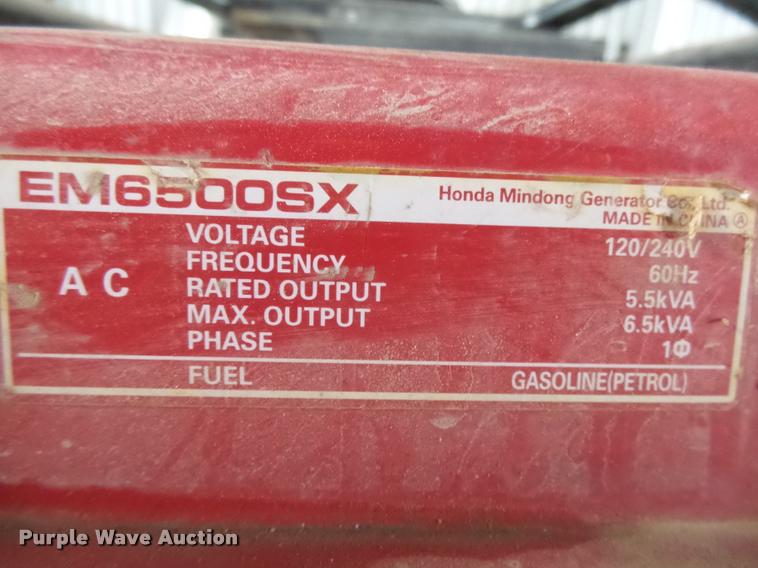 image for item DI9737 (2) Honda EMS6500SX generators