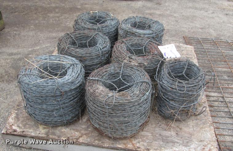 image for item K4819 (7) rolls of barb wire fencing
