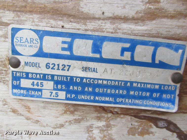 image for item K4850 Elgin 62127 aluminum boat