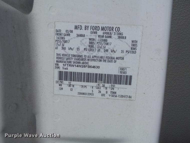 image for item K7657 2008 Ford F150 XL SuperCrew pickup truck