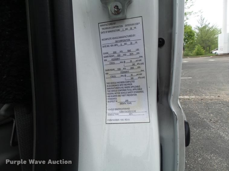 image for item K7670 2008 Chevrolet Uplander handicap accessible van