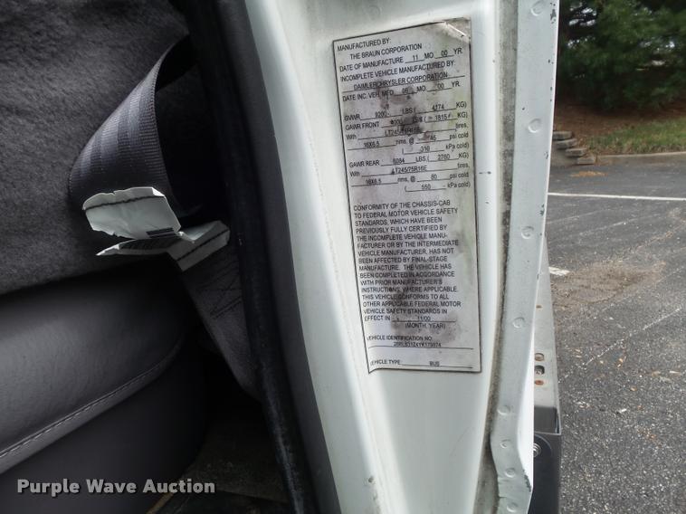 image for item K7674 2000 Dodge Ram 3500 handicap accessible van