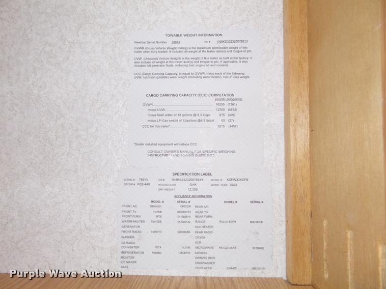 image for item K7676 2002 Kountry Star camper