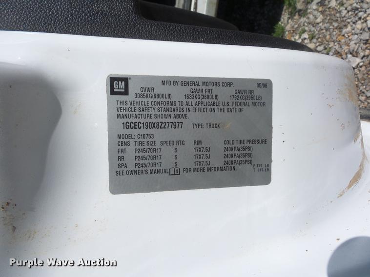 image for item L4681 2008 Chevrolet Silverado 1500 Ext. Cab pickup truck