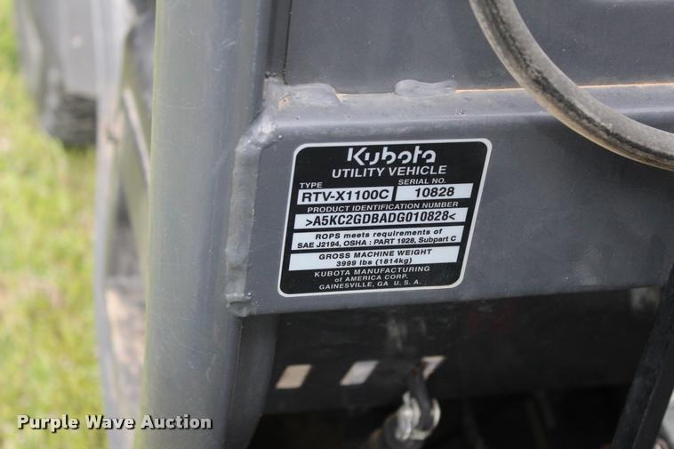 image for item L4998 2013 Kubota RTV-X1100CWL-H utility vehicle