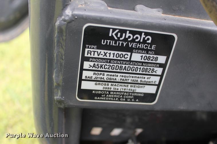 image for item L4998 2013 Kubota RTV-X1100CWL-H utility vehicle
