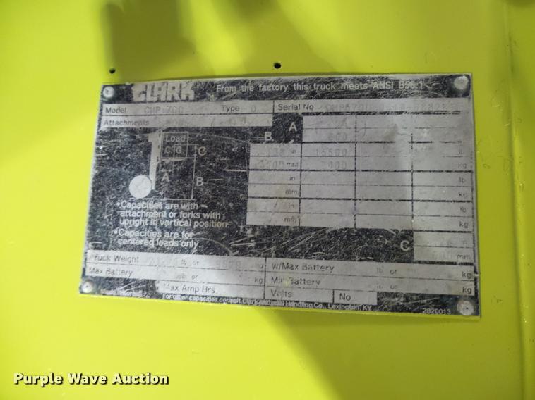 image for item CC9170 2001 Clark CMP70D forklift
