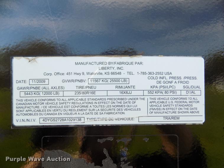 image for item DA0687 2010 Travalong equipment trailer