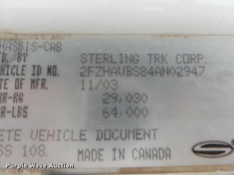 image for item DA2662 2004 Sterling LT8500 ready mix truck