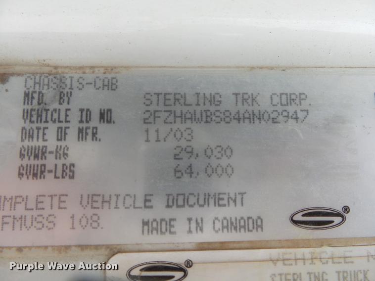 image for item DA2662 2004 Sterling LT8500 ready mix truck