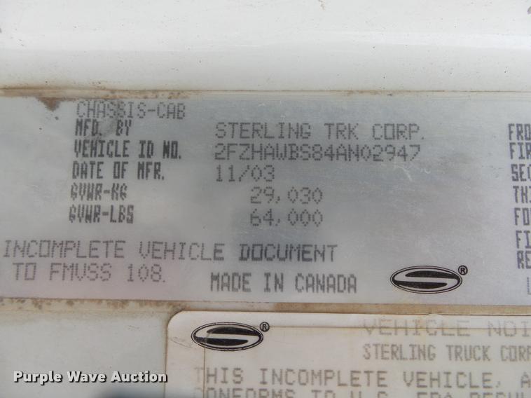 image for item DA2662 2004 Sterling LT8500 ready mix truck