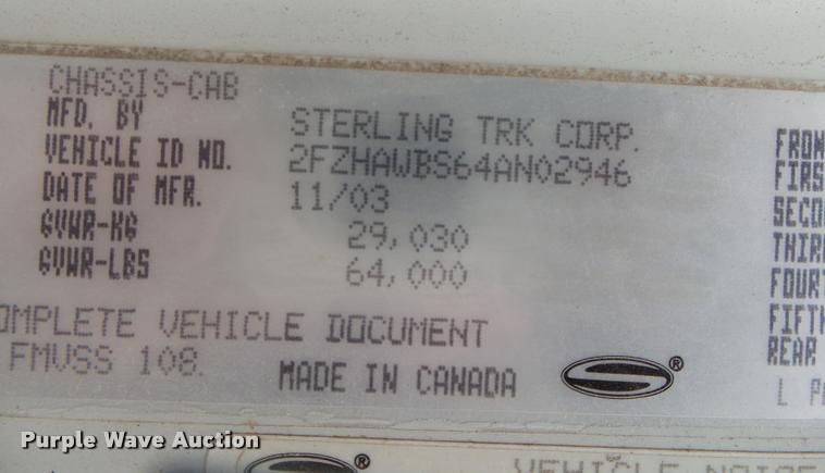 image for item DA2663 2004 Sterling LT8500 ready mix truck